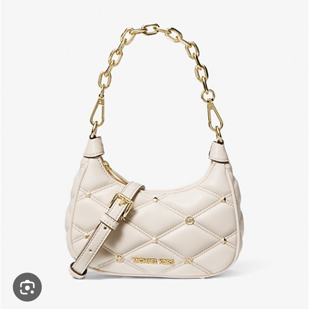 Michael Kors Cora Quilted Mini Zip Pouchette Crossbody/HandBag